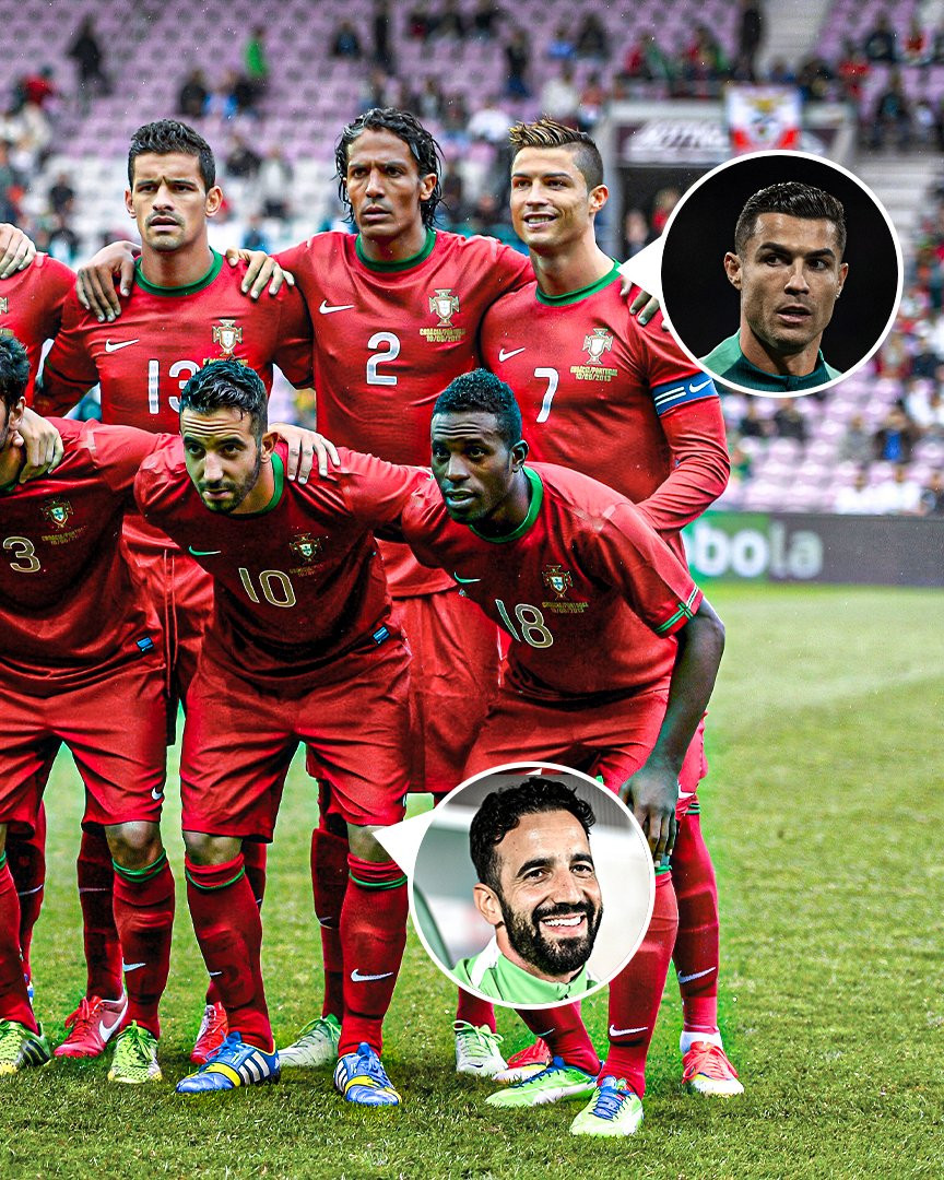 Ruben Amorim và Ronaldo từng là đồng đội ở tuyển Bồ Đào Nha. Ảnh: ESPN UK