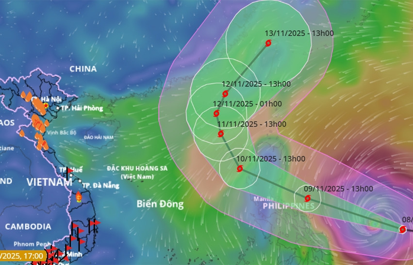 Cơn bão mạnh Fung-Wong sắp vào Biển Đông, dự báo có quỹ đạo bất thường