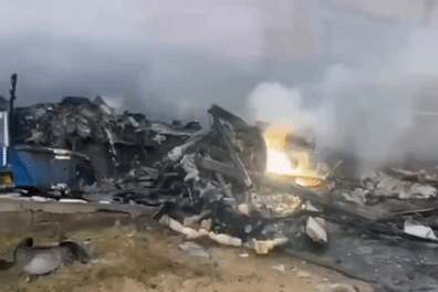 Hiện trường trực thăng lao xuống nhà dân ở Nga, nhiều người thương vong