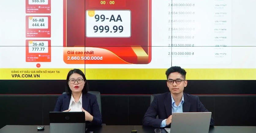 Biển số xe máy ngũ quý 99AA-999.99 của Bắc Ninh chốt giá kỷ lục 2,66 tỷ đồng