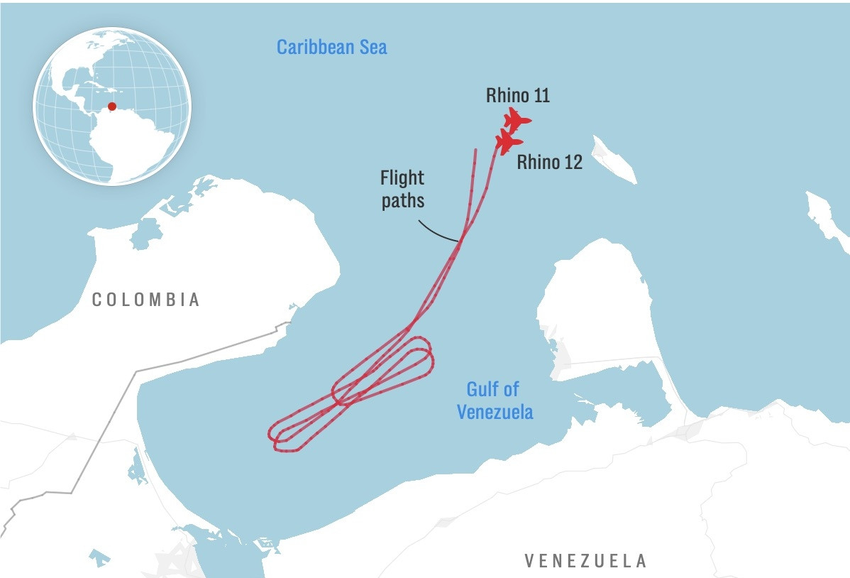 Máy bay chiến đấu Mỹ lượn vòng quanh Vịnh Venezuela