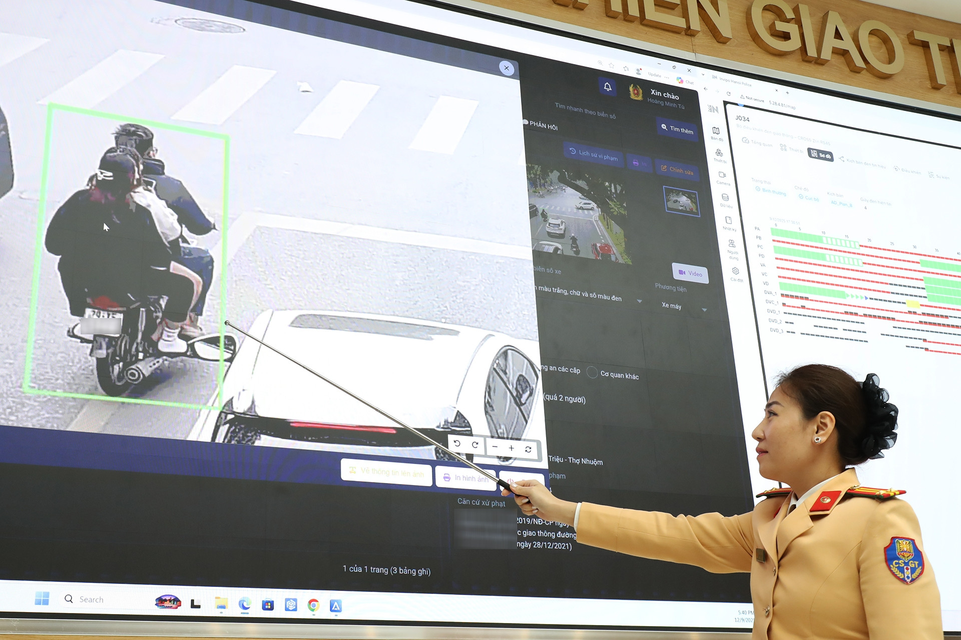Bên trong Trung tâm chỉ huy CSGT Hà Nội: Camera AI tự động bắt đến 28 loại lỗi