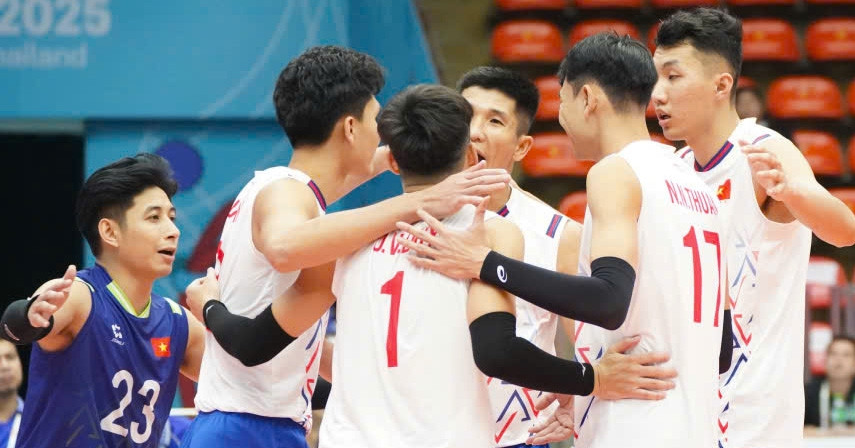 Bóng chuyền nam Việt Nam thắng Lào 3-0 trận ra quân SEA Games 33