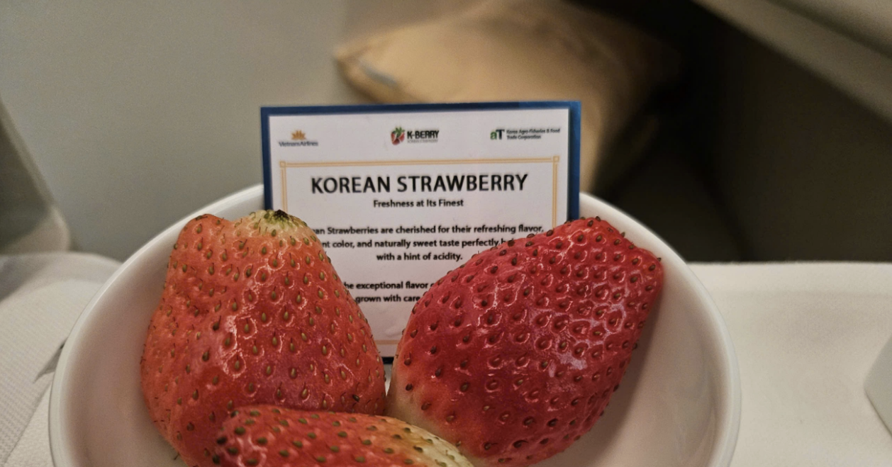 Tháng 12, thưởng thức dâu tây Hàn Quốc trên chuyến bay quốc tế Vietnam Airlines