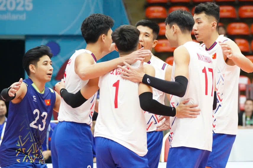 Bóng chuyền nam Việt Nam thắng Lào 3-0 trận ra quân SEA Games 33
