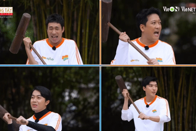 HIEUTHUHAI, Kiều Minh Tuấn bị chày giã gạo rơi vào đầu ở '2 ngày 1 đêm'