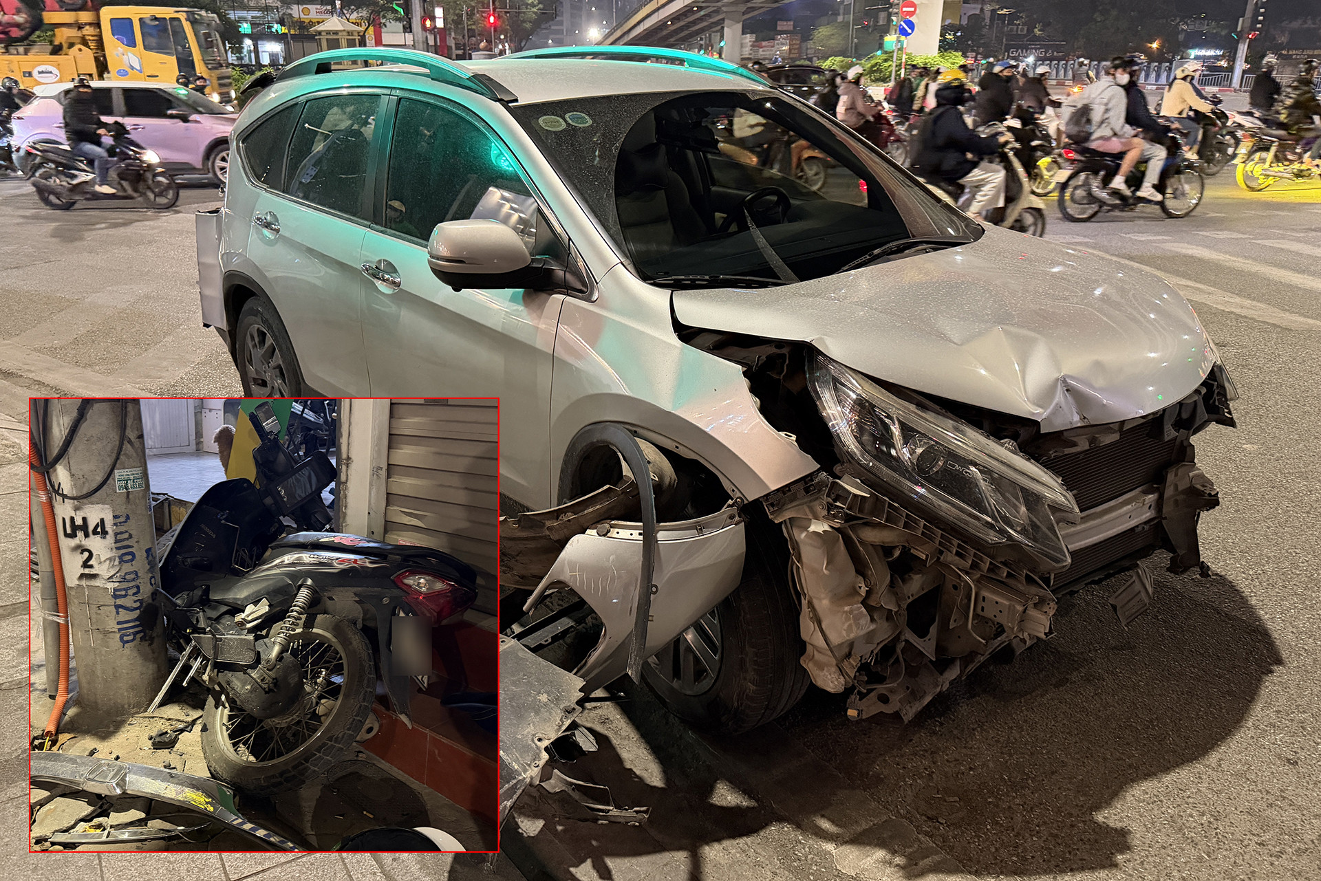  Hà Nội: Ô tô tải đâm ô tô con gây tai nạn liên hoàn, tài xế lái xe bỏ chạy 