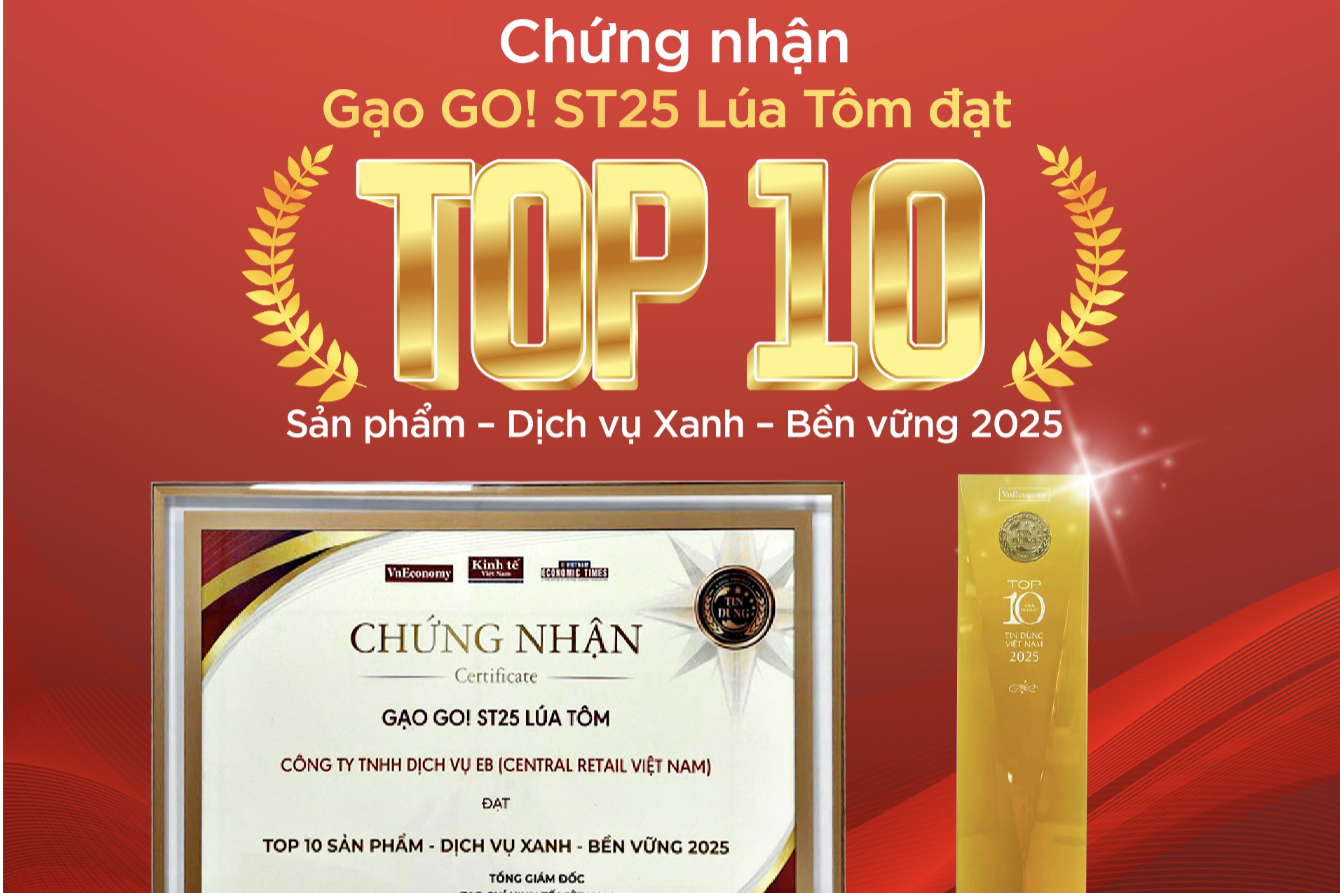 Gạo GO! ST25 lúa tôm vào top 10 sản phẩm bền vững