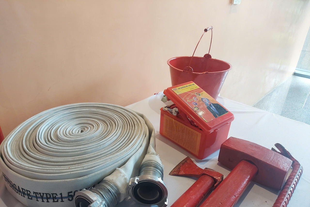 Điện lực Lai Châu huấn luyện nghiệp vụ phòng cháy, chữa cháy