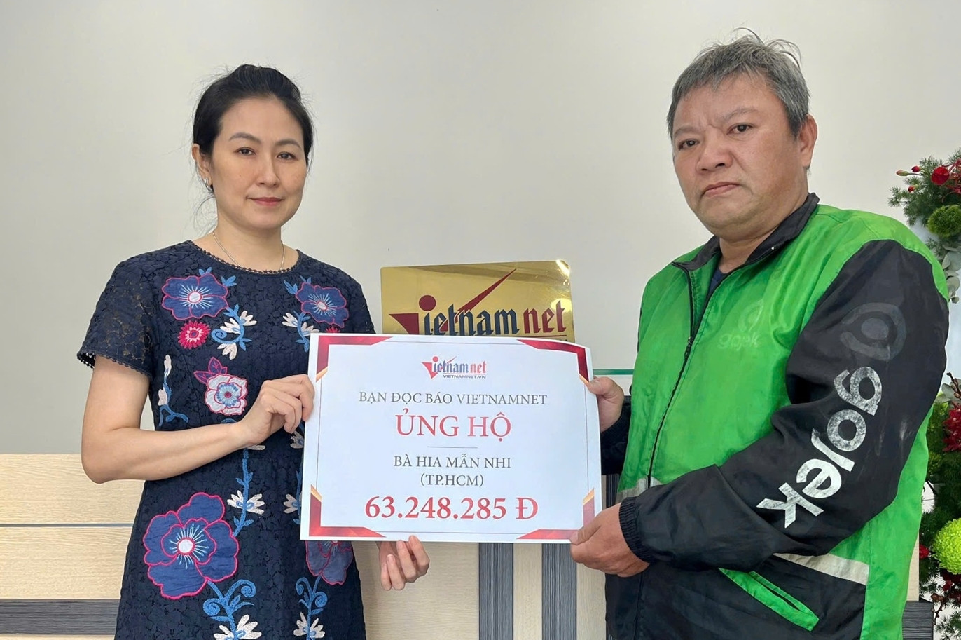 Bạn đọc báo VietNamNet tiếp sức hơn 63 triệu đồng cho bà Hia Mẫn Nhi bị suy thận