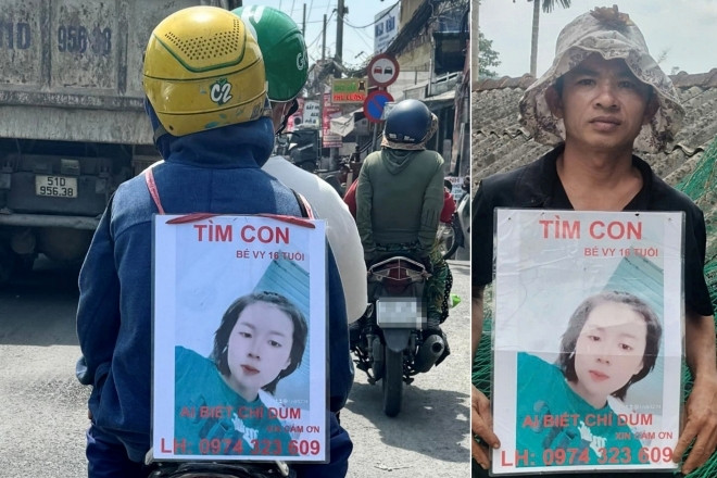 Con gái 16 tuổi mất tích, ông bố Quảng Ngãi đeo bảng đi tìm khắp nơi