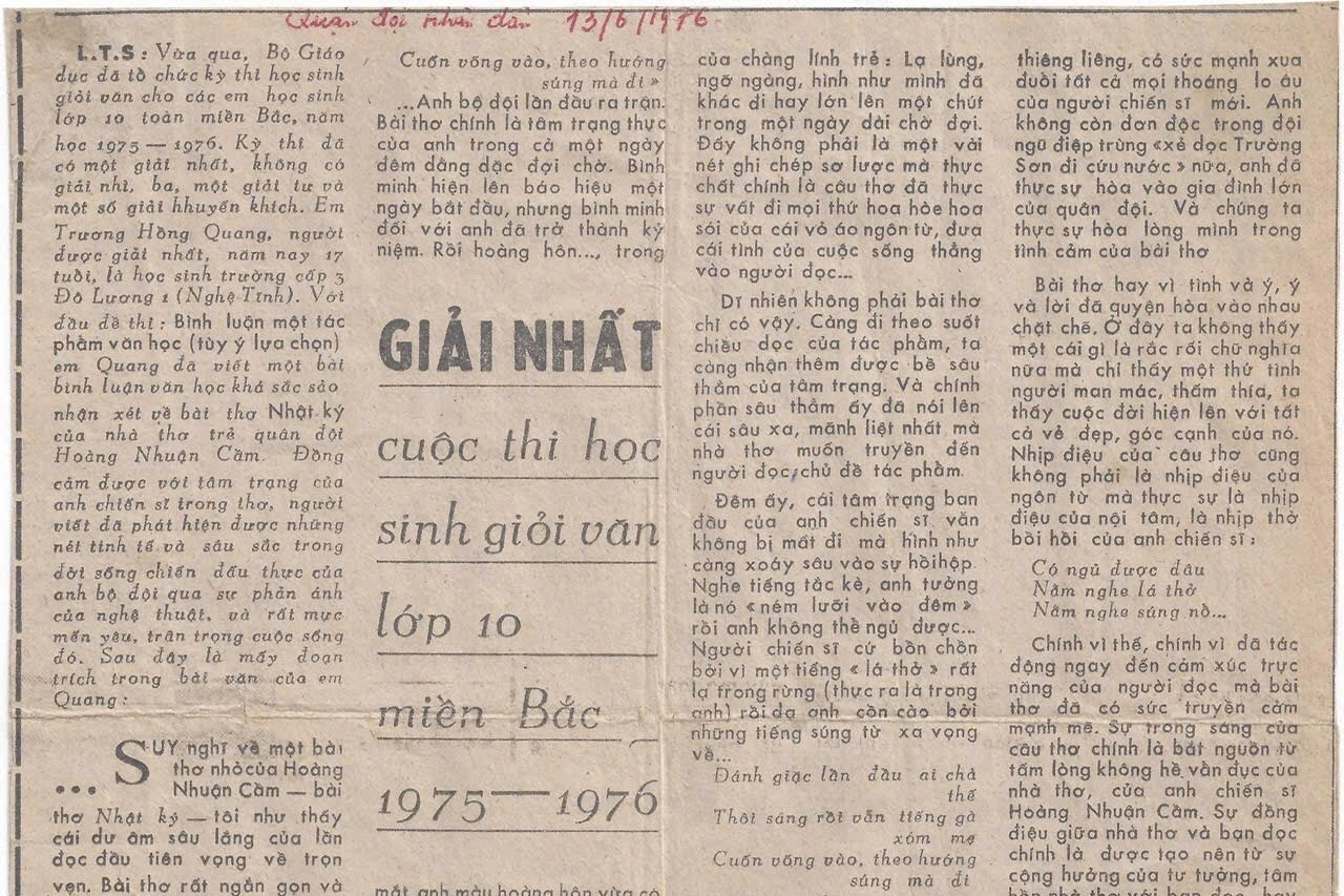 Từ một đề văn năm 1976, thầy giáo đề xuất đổi cách ra đề thi học sinh giỏi
