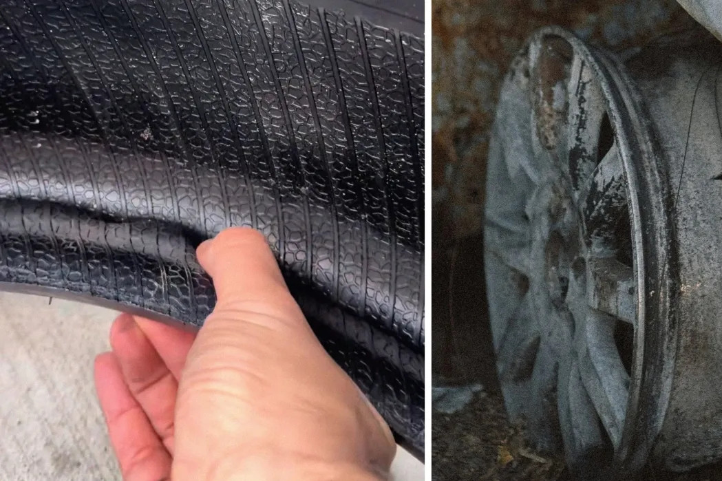 Chủ ô tô méo mặt khi mâm xe bị nứt hỏng sau khi sử dụng lốp giá rẻ mua online