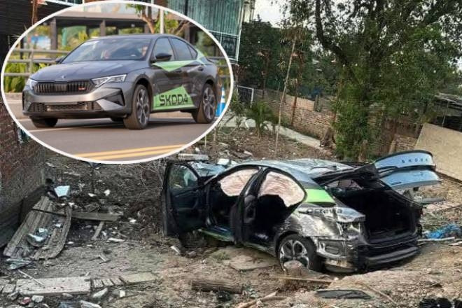 Chuyên gia cảnh báo sau vụ lái thử xe Skoda Octavia mất kiểm soát đâm thủng tường