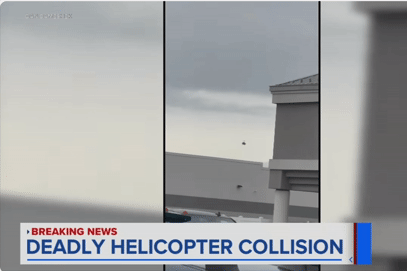  Hai trực thăng va chạm trên bầu trời Mỹ, gây thương vong 