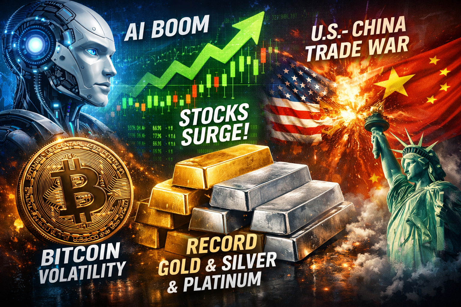 Kinh tế thế giới 2025: Giá vàng, bạc lập kỷ lục, rủi ro hệ thống gia tăng