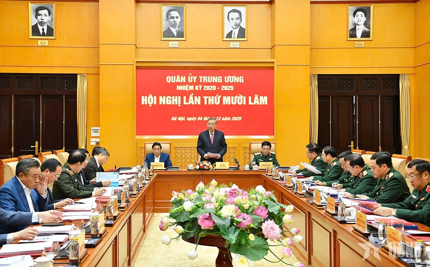 Tổng Bí thư Tô Lâm, Bí thư Quân ủy Trung ương chủ trì Hội nghị Quân ủy Trung ương lần thứ mười lăm