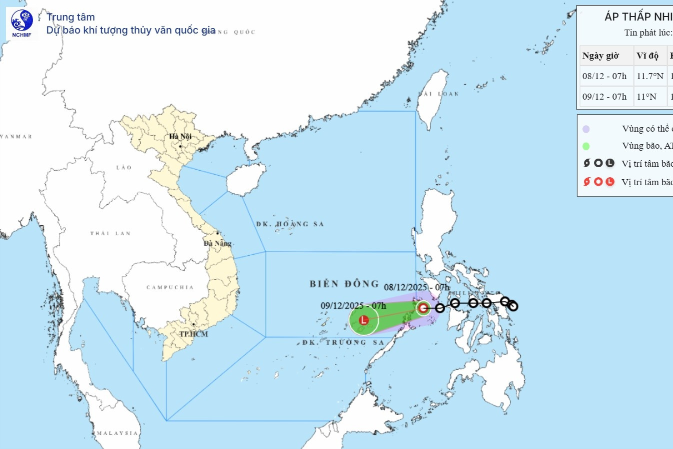 Tin mới nhất về áp thấp nhiệt đới đang áp sát Biển Đông