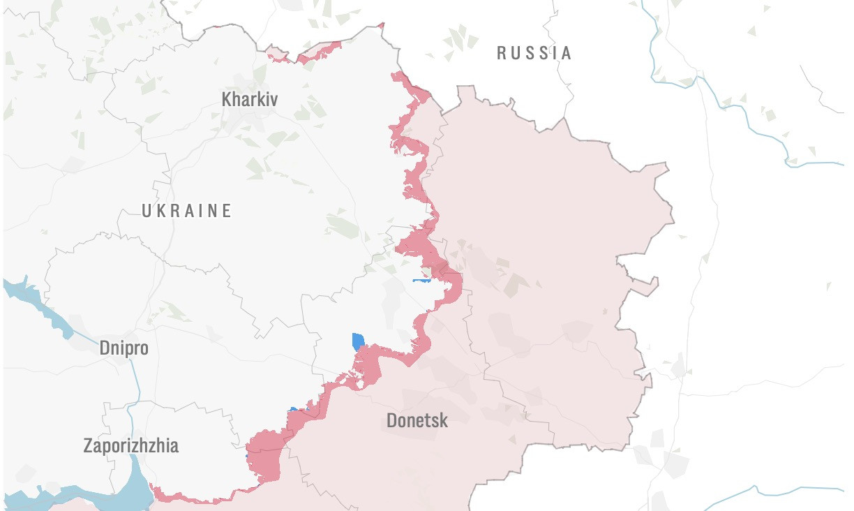 Vùng hồng đậm là nơi Nga đang tiến công. Ảnh: ISW