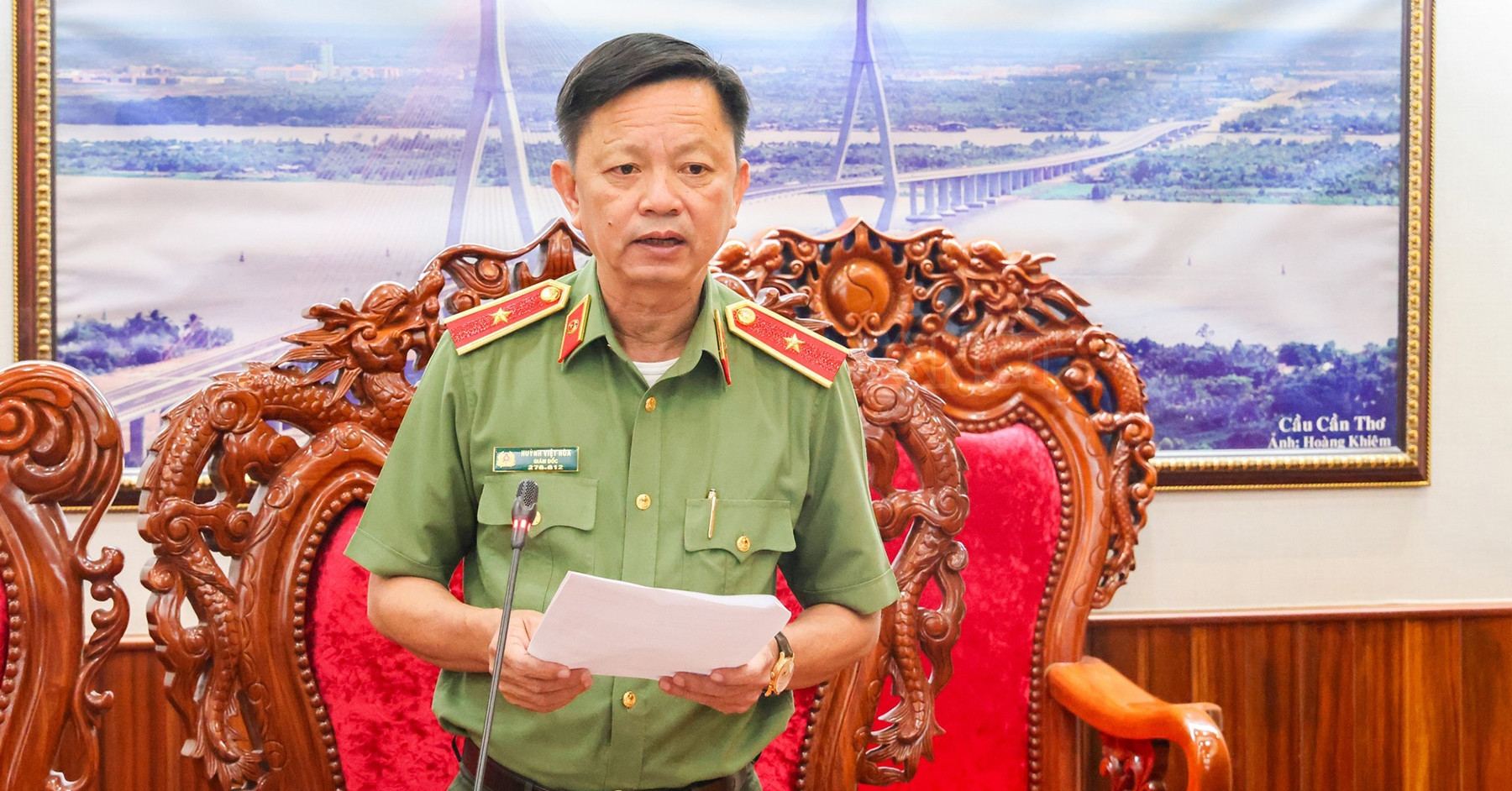 Thiếu tướng Huỳnh Việt Hòa công khai số đường dây nóng tố giác tội phạm