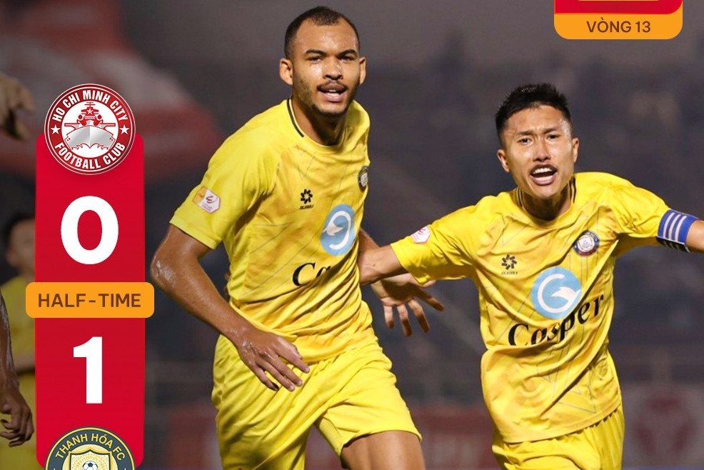 Trực tiếp bóng đá TP.HCM 0-1 Thanh Hóa: HLV Popov bị thẻ đỏ