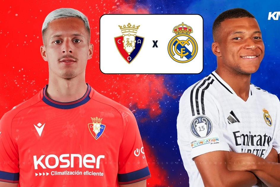 Trực tiếp bóng đá Osasuna 0-0 Real Madrid: Mbappe, Vinicius, Bellingham đá chính