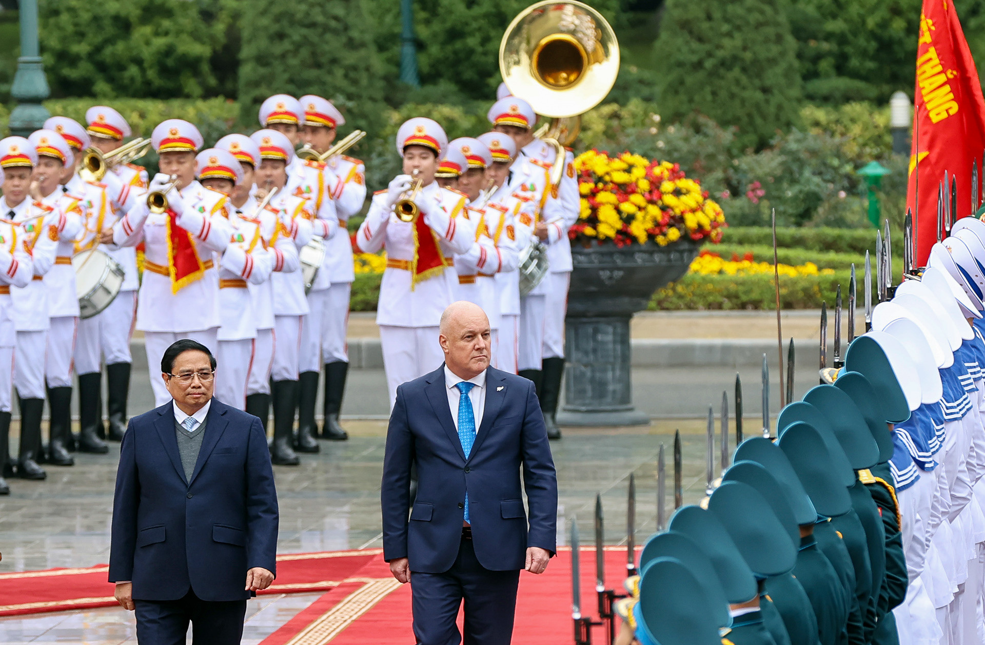 Thủ tướng Phạm Minh Chính chủ trì lễ đón Thủ tướng New Zealand