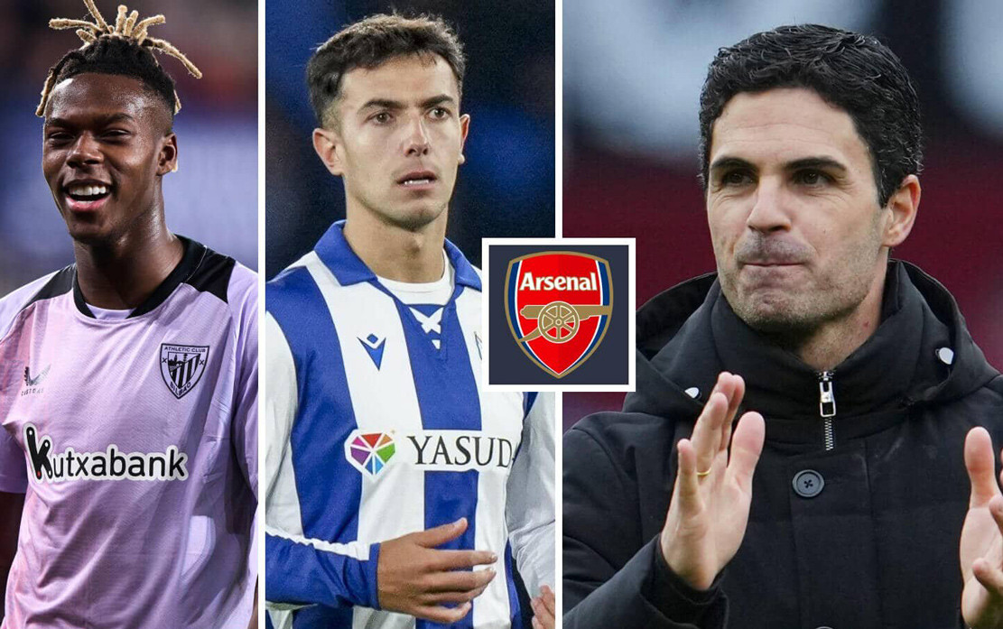 Martin Zubimendi could be joined as a new Arsenal signing by Nico Williams.jpg