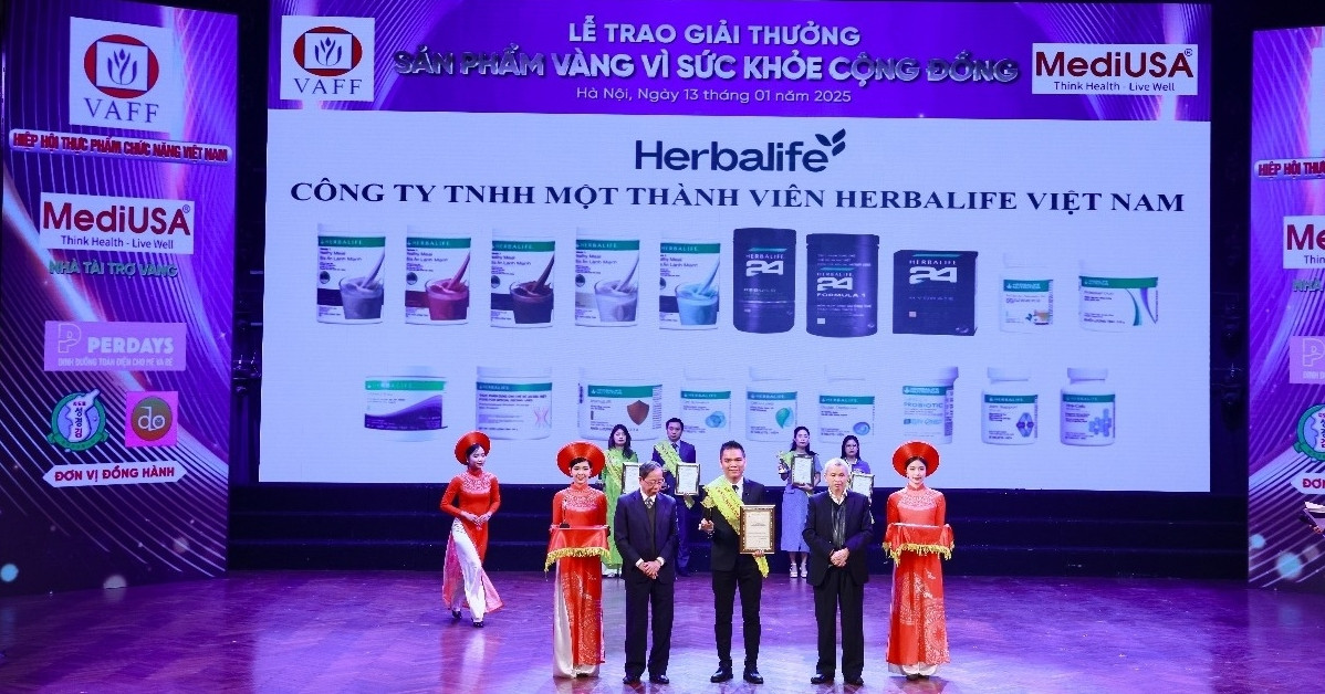 Herbalife Việt Nam: Đơn vị duy nhất 10 lần liên tiếp nhận giải 'Sản phẩm vàng vì sức khỏe cộng đồng'