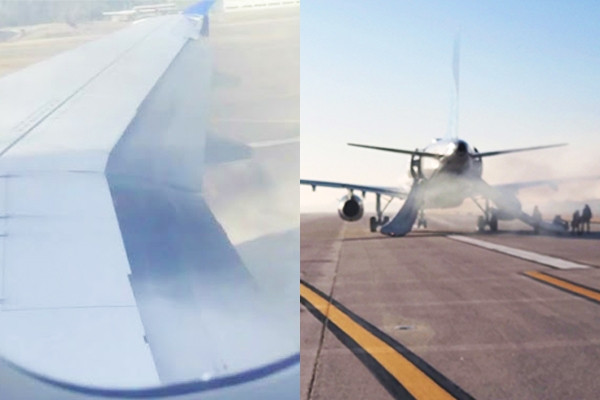 Máy bay bị cháy động cơ trên đường băng, hành khách phải sơ tán khẩn cấp