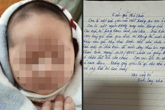 Nữ sinh bỏ lại con ở cổng chùa kèm tâm thư nêu do hoàn cảnh trớ trêu