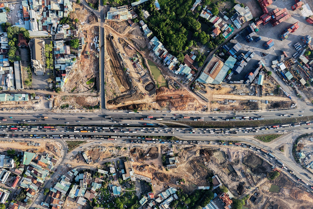 Cận cảnh công trường nút giao 1.831 tỷ đồng đường Vành đai 3 TPHCM