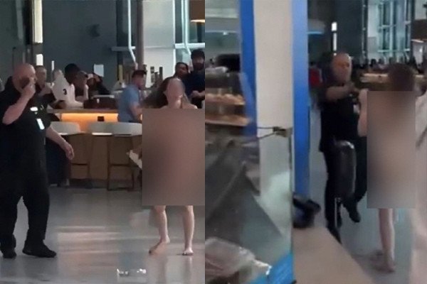 Người phụ nữ đột ngột cởi hết quần áo, đập phá khắp sân bay