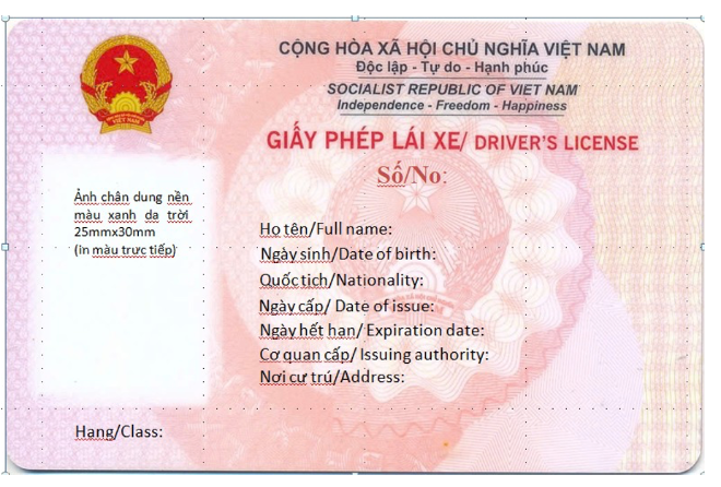 Hình ảnh mẫu giấy phép lái xe mới do Bộ Công an cấp