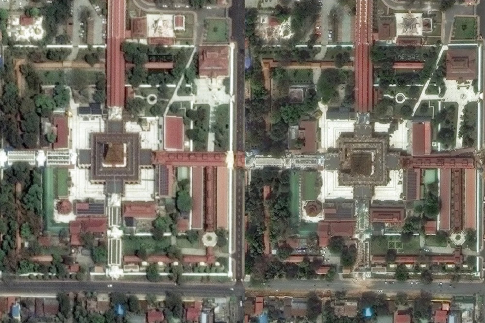 Ảnh vệ tinh lột tả sức tàn phá của động đất với thành phố lớn thứ 2 Myanmar