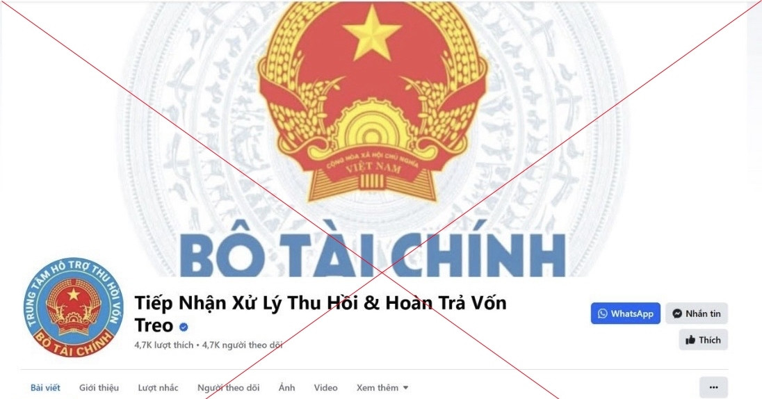 Cảnh báo giả mạo trang facebook của Bộ Tài chính