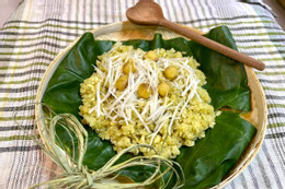 Cách nấu xôi cốm sen dừa thơm ngon