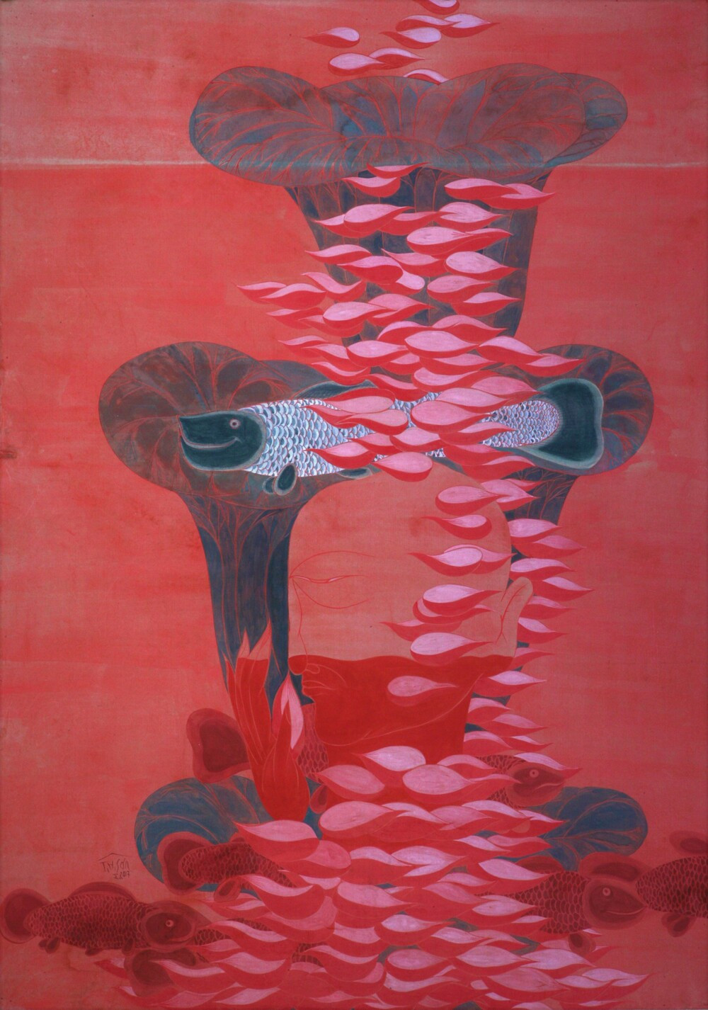 Sống I   Màu tự nhiện trên giấy Dó 2017.jpg