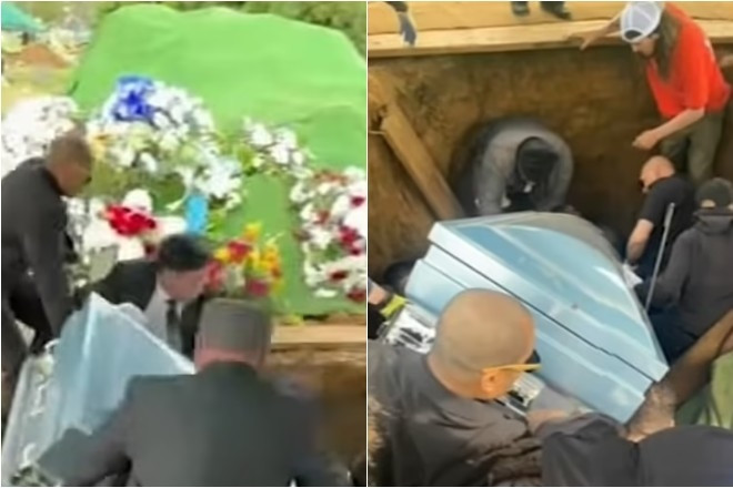 Hố chôn đột nhiên bị sập, lôi cả đoàn người khiêng quan tài xuống dưới