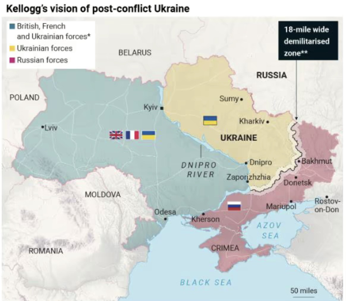 Bản đồ phân chia Ukraine. Ảnh: Pravda