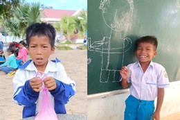 Món quà bất ngờ từ cậu học trò 'gạ' bán gạo cho thầy để có tiền mua bút