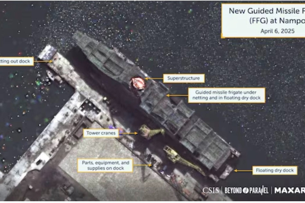 Ảnh vệ tinh hé lộ Triều Tiên đang đóng tàu chiến lớn, hiện đại nhất