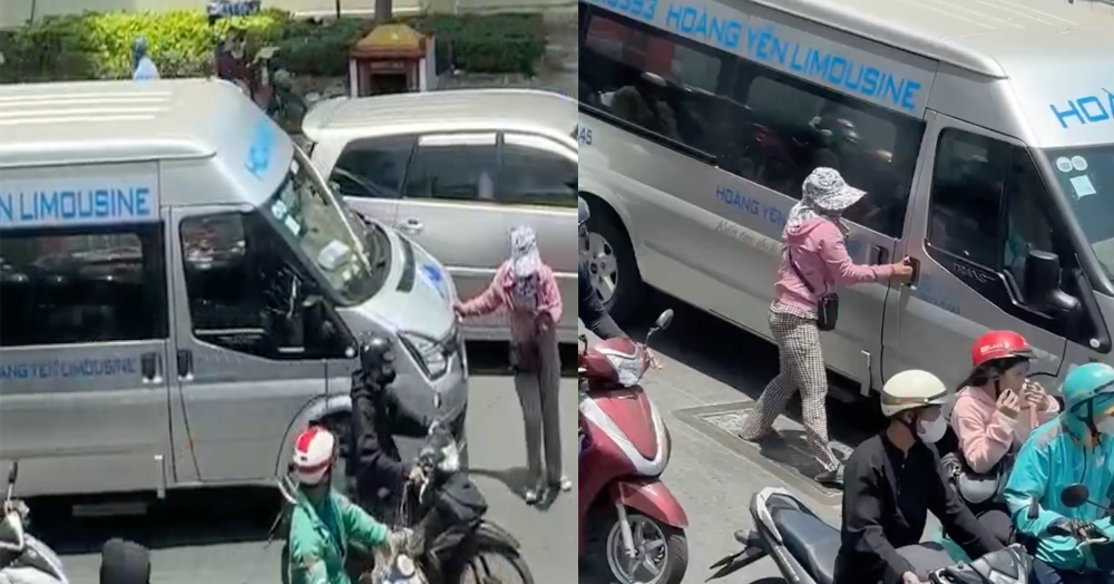 Làm rõ clip người phụ nữ chặn đầu ô tô 16 chỗ trên phố
