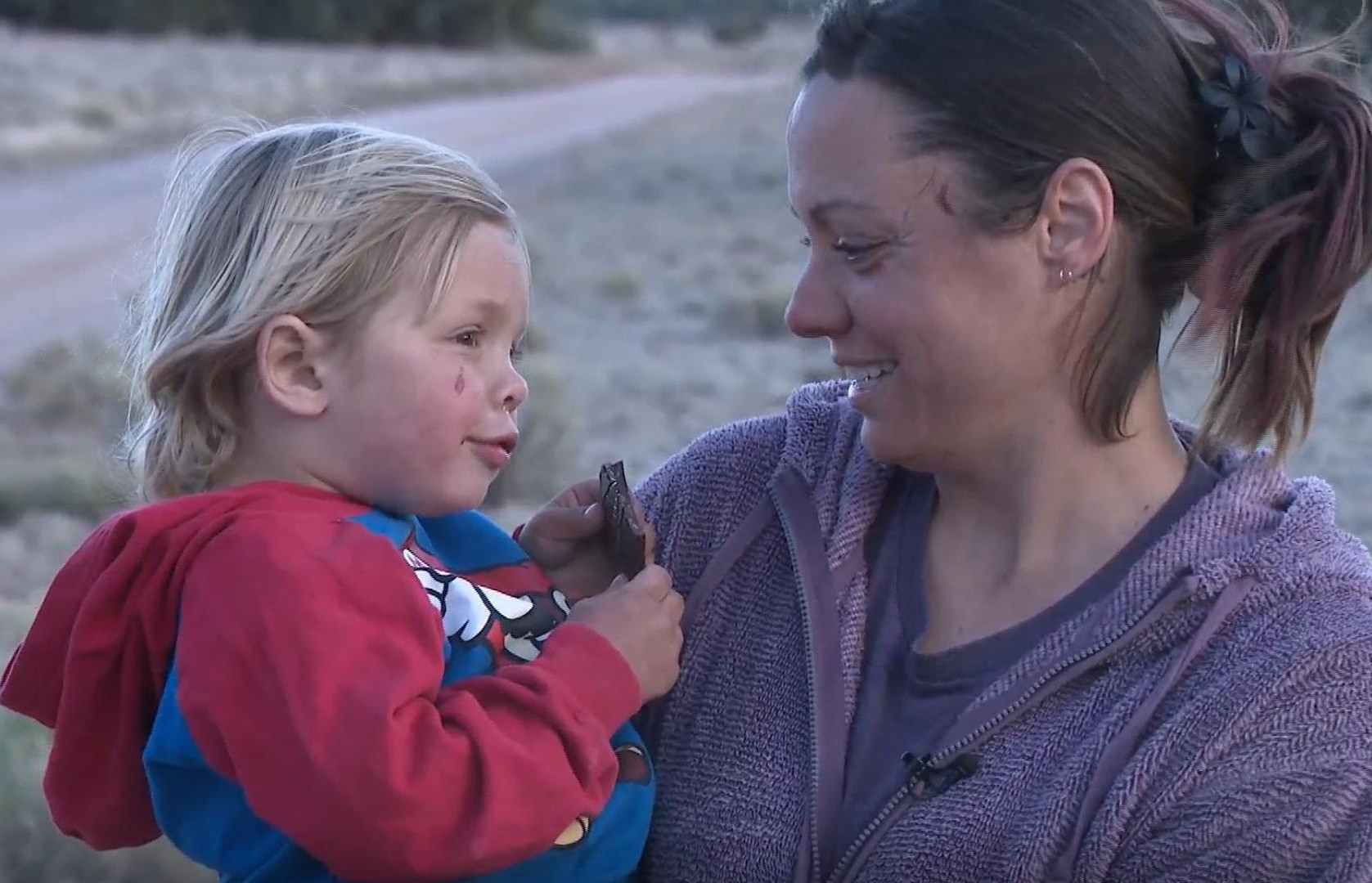 Bé 2 tuổi đi lạc vào khu vực hoang dã, được giúp đỡ bởi một chú chó lạ