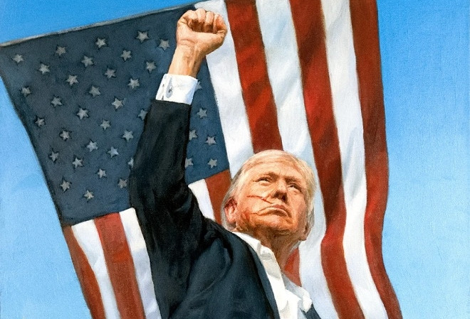 Lộ diện bức chân dung bí ẩn ông Putin tặng ông Trump