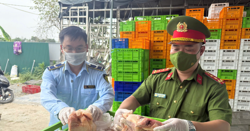 Hàng tấn chân gà, cánh gà, xúc xích "made in China" bị thu giữ