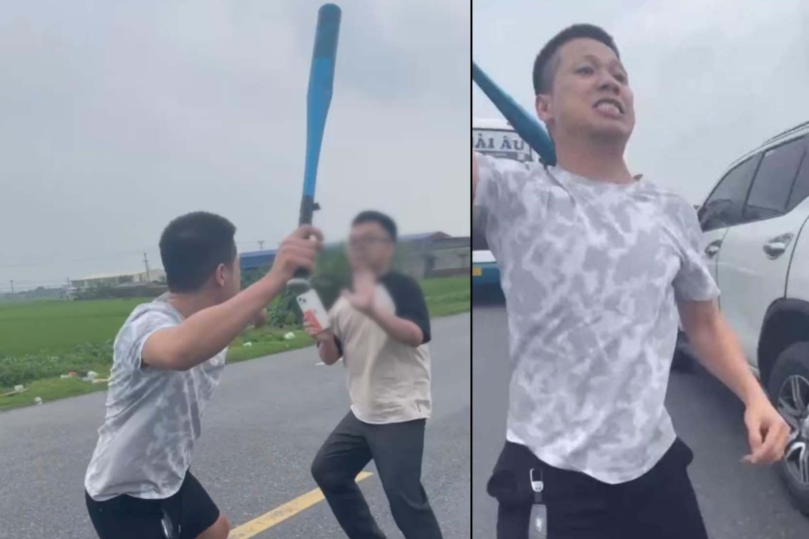 Xác minh tài xế xe bán tải dùng gậy bóng chày đánh người ở Thái Bình