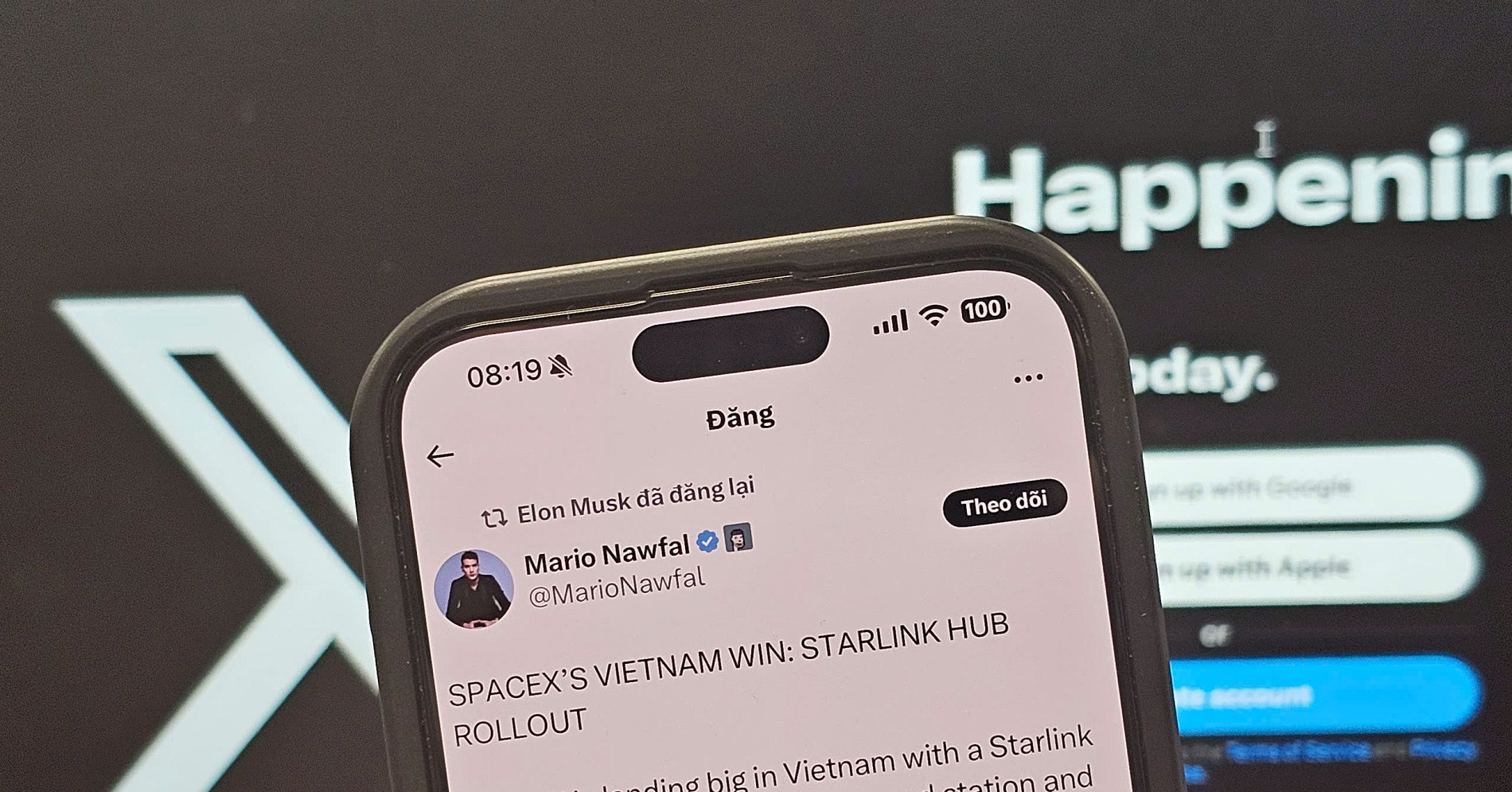 Elon Musk đăng lại bài viết về Starlink tại Việt Nam