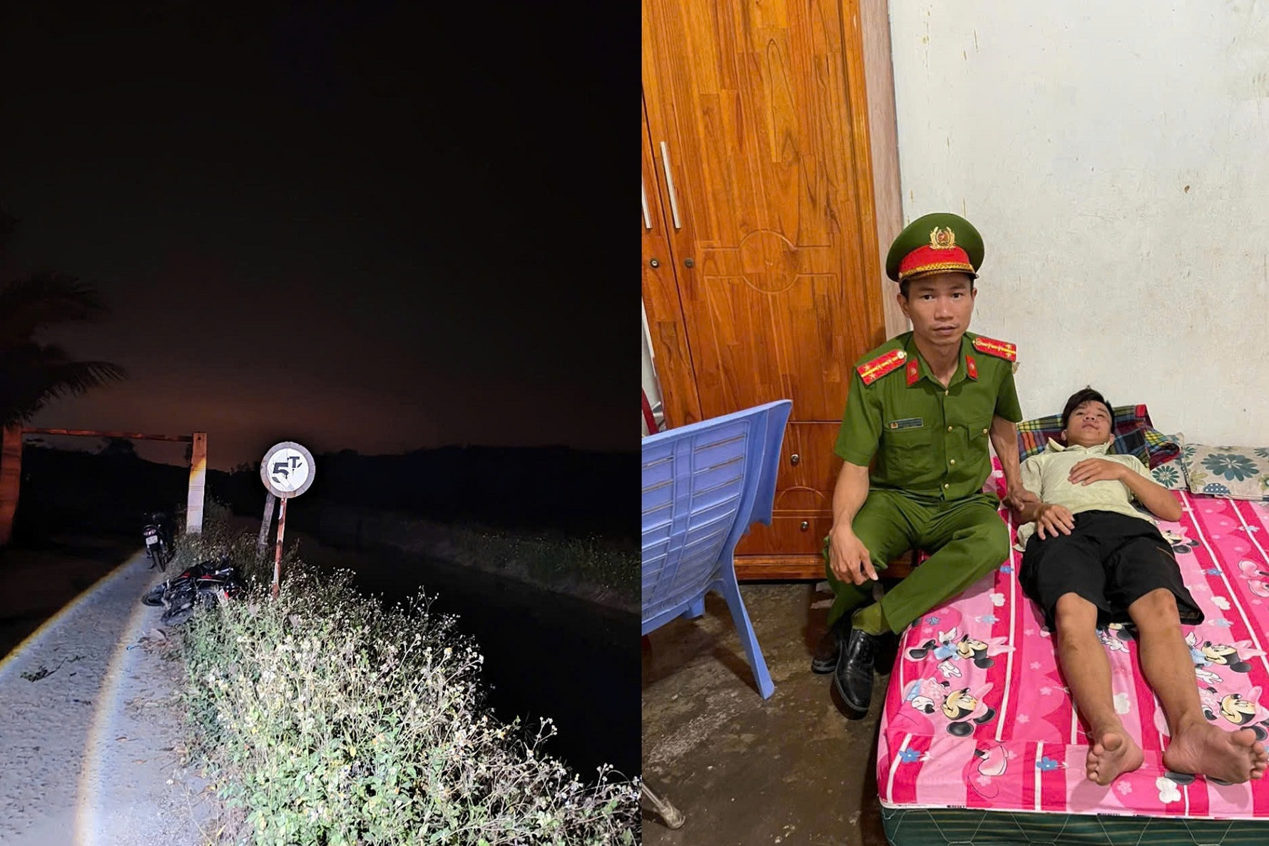 Công an cứu kịp thời thanh niên rơi xuống kênh nước sâu ở Quảng Nam