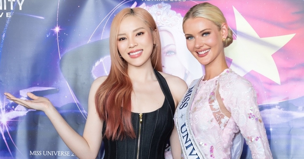 Miss Universe 2024 mặc áo bà ba đọ sắc cùng Kỳ Duyên
